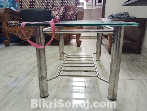 SS Steel & Glass Tea Table